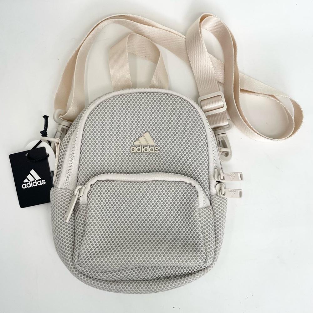 NWT Adidas Airmesh Mini Backpack 2-way Crossbody Bag in Alumina Beige